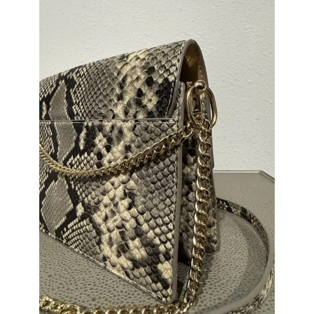 Tory Burch Python Snakeskin Print Leather flap crossbody or hand bag